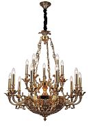 Люстра подвесная FIRENZE 1781.15.3 antique gold Lucia Tucci без плафона на 18 ламп, основание золотое в стиле классический 