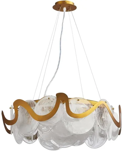 Люстра подвесная Sweet 2130/03/08P Stilfort прозрачная на 8 ламп, основание золотое в стиле современный 