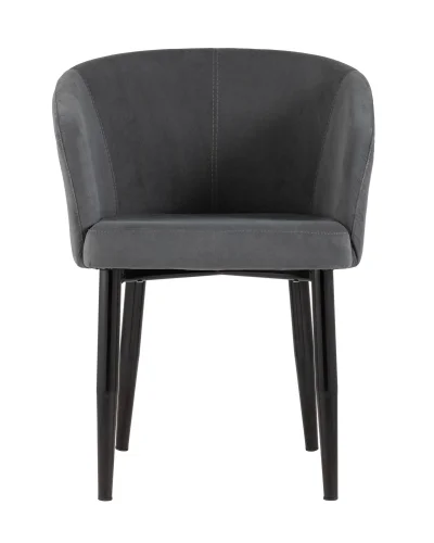 Кресло Ральф велюр тёмно-серый УТ000004923 Stool Group, серый/велюр, ножки/металл/чёрный, размеры - ****580*600 фото 3