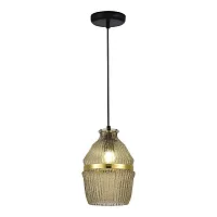 Светильник подвесной Cocoon SL1661.403.01 ST-Luce янтарный на 1 лампу, основание чёрное в стиле арт-деко 