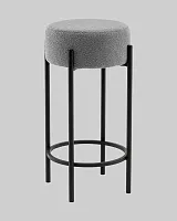 Стул барный Беккет букле светло-серый УТ000041573 Stool Group, серый/букле, ножки/металл/чёрный, размеры - **370**370*370
