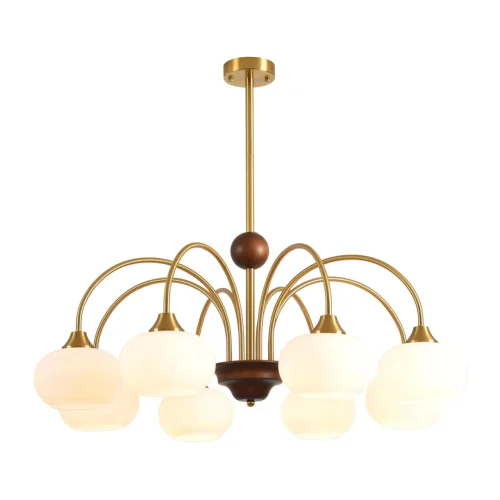 Люстра на штанге Larina 8323/8C Lumion белая на 8 ламп, основание латунь в стиле классический фото 8