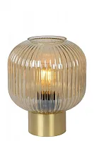 Настольная лампа Maloto 45586/20/62 Lucide янтарная 1 лампа, основание матовое золото металл в стиле современный 
