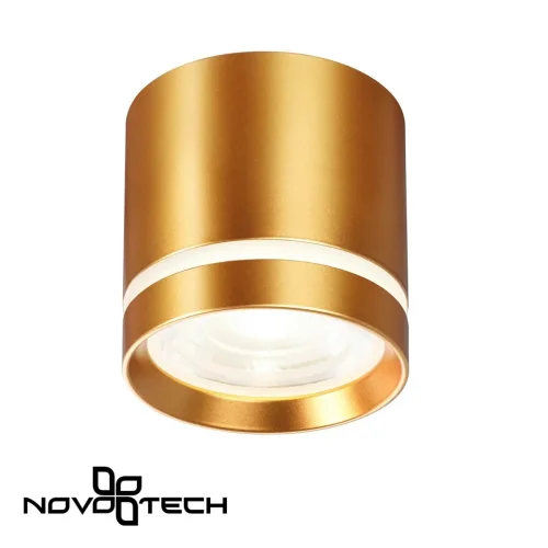 Светильник накладной LED Arum 358494 Novotech золотой 1 лампа, основание золотое в стиле хай-тек круглый фото 4