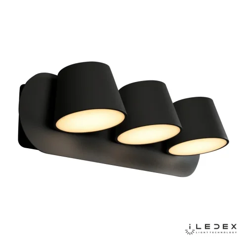 Бра LED Flexin W1118-3AS BK iLedex чёрный на 1 лампа, основание чёрное в стиле современный хай-тек  фото 3