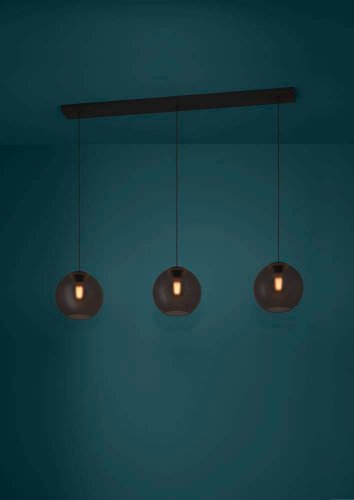 Светильник подвесной Arangona 390214 Eglo серый чёрный 3 лампы, основание чёрное в стиле современный шар фото 2