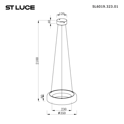 Светильник подвесной LED Foray SL6019.323.01 ST-Luce чёрный серый 1 лампа, основание латунь в стиле современный  фото 4