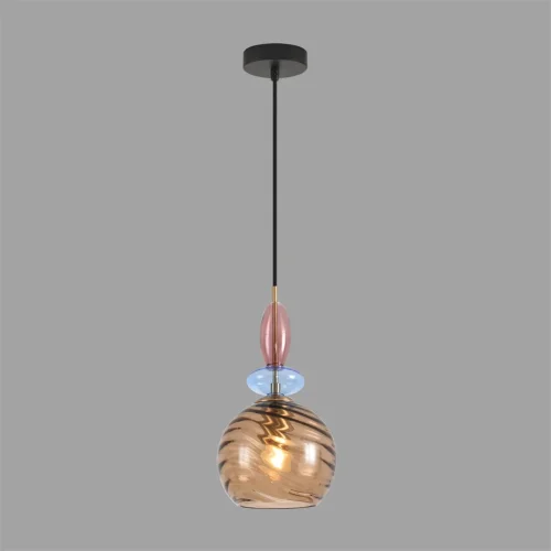 Светильник подвесной Walma 8300/1A Lumion янтарный на 1 лампу, основание чёрное в стиле современный фото 4