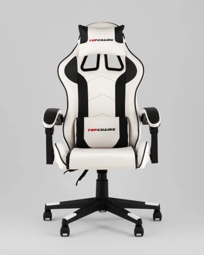 Кресло спортивное TopChairs Shadow, бело-черный УТ000039462 Stool Group, белый/экокожа, ножки/полимер/чёрный, размеры - 1170*1270***710*710 фото 7