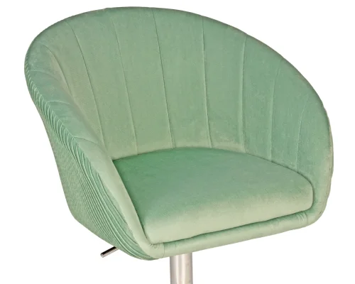 Кресло дизайнерское  8600-LM,  цвет сиденья мятный велюр (1922-8), цвет основания хром Dobrin, зелёный мятный/велюр, ножки/металл/хром, размеры - 750*900***600*570 фото 9