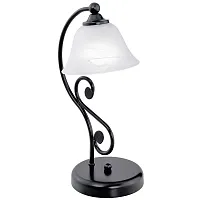 Настольная лампа MURCIA 91007 Eglo белая 1 лампа, основание чёрное металл в стиле классический 
