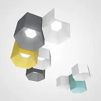 Светильник потолочный HEXAGON B 101670-26 ImperiumLoft белый на 1 лампу, основание белое в стиле современный 