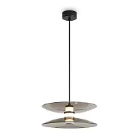 Светильник подвесной LED Tower FR5537PL-L6B1 Freya дымчатый на 1 лампу, основание чёрное в стиле современный 