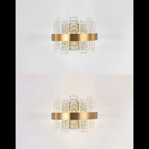 Бра LED LAMPS 81120/1W Natali Kovaltseva прозрачный на 1 лампа, основание золотое в стиле современный  фото 2