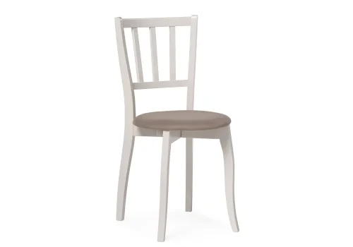 Деревянный стул Айра бежевый / молочный 528930 Woodville, бежевый/велюр, ножки/массив березы/молочный, размеры - ****410*500