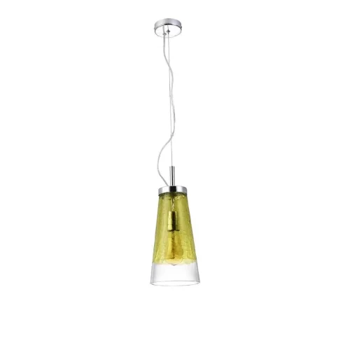 Светильник подвесной Avoria VL5212P31 Vele Luce зелёный прозрачный на 1 лампу, основание хром в стиле современный 