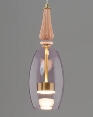 Светильник подвесной LED Corals V11155-PL Moderli розовый на 1 лампу, основание золотое в стиле современный фото 5