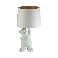 Настольная лампа Bear 5663/1T Lumion белая 1 лампа, основание белое полимер в стиле современный животные медведь