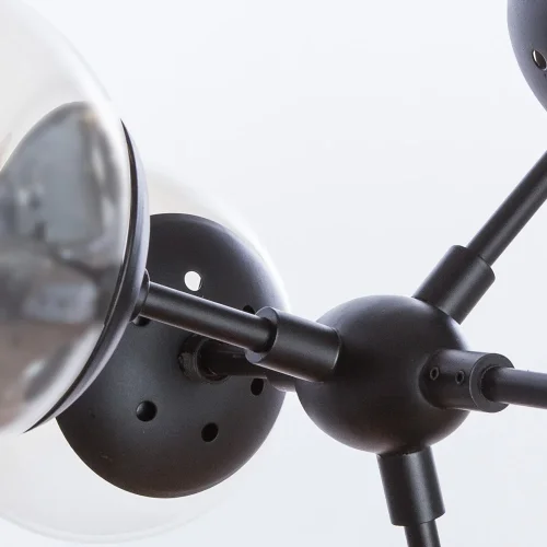 Люстра на штанге Bolla A1664SP-12BK Arte Lamp янтарная на 12 ламп, основание чёрное в стиле модерн лофт шар молекула фото 4