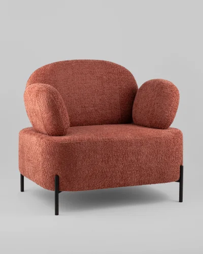 Кресло Кэнди ткань букле коралловый УТ000040025 Stool Group, розовый/букле, ножки/металл/чёрный, размеры - *790*790**860*мм