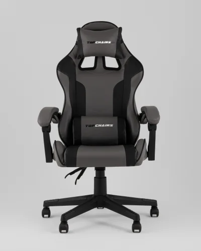 Кресло спортивное топчэйрс Коммандер, серо-черный УТ000039478 Stool Group, серый/экокожа, ножки/полимер/чёрный, размеры - 1170*1270***710*710 фото 7 Кресло спортивное топчэйрс Коммандер, серо-черный УТ000039478 Stool Group, серый/экокожа, ножки/полимер/чёрный, размеры - 1170*1270***710*710 фото 7