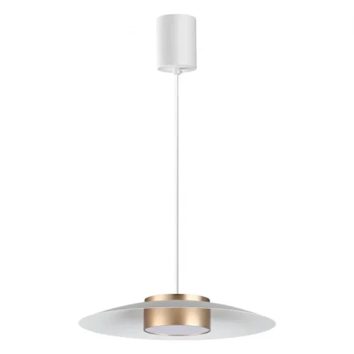Светильник подвесной LED Pilz 358895 Novotech белый золотой на 1 лампу, основание белое в стиле современный минимализм 