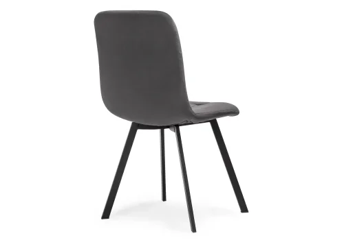 Стул на металлокаркасе Bruk dark gray / black 15236 Woodville, серый/велюр, ножки/металл/чёрный, размеры - ****440*535 фото 5
