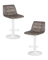 Стул барный набор 2 шт. SET-2 5017_WhiteBase-LM TAILOR WHITE, цвет сиденья серый велюр (MJ9-75), цвет основания белый Dobrin, /велюр, ножки/металл/белый, размеры - 920*1130***470*490 Стул барный набор 2 шт. SET-2 5017_WhiteBase-LM TAILOR WHITE, цвет сиденья серый велюр (MJ9-75), цвет основания белый Dobrin, /велюр, ножки/металл/белый, размеры - 920*1130***470*490