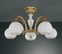 Люстра потолочная  PL 8830/5 Reccagni Angelo белая на 5 ламп, основание золотое в стиле классический 