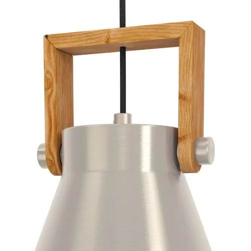 Светильник подвесной Cawton 43951 Eglo матовый никель 1 лампа, основание коричневое бежевое в стиле современный лофт  фото 4