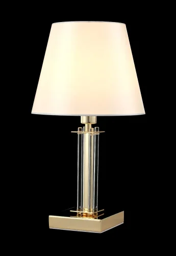 Настольная лампа NICOLAS LG1 GOLD/WHITE Crystal Lux белая на 1 лампу, основание золотое стекло металл в стиле современный фото 2