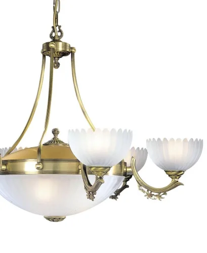 Люстра подвесная  L 3030/6+3 Reccagni Angelo белая на 9 ламп, основание античное бронза в стиле классический  фото 2