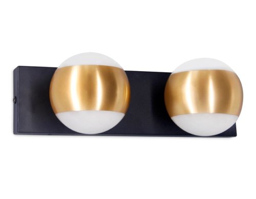 Бра Wallers FW575 Ambrella light золотой белый на 2 лампы, основание чёрное в стиле современный хай-тек  фото 2