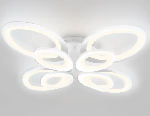 Люстра потолочная LED с пультом FA4493 Ambrella light белая на 1 лампа, основание белое в стиле современный хай-тек с пультом фото 5