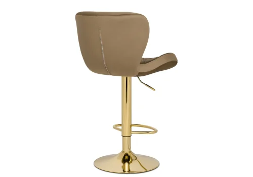 Барный стул Porch dark beige / golden 15505 Woodville, бежевый/велюр, ножки/металл/золотой, размеры - *1100***470*530 фото 4