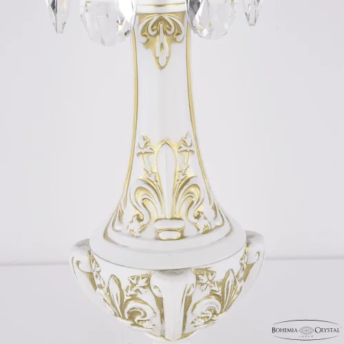 Настольная лампа AL78100L/1-38 WMG Bohemia Ivele Crystal без плафона 1 лампа, основание золотое патина белое металл в стиле классический sp фото 4