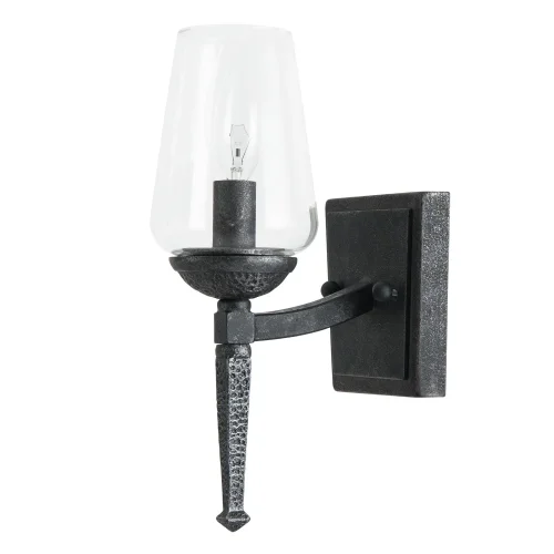 Бра Stefan A1722AP-1BA Arte Lamp прозрачный на 1 лампа, основание чёрное в стиле замковый 