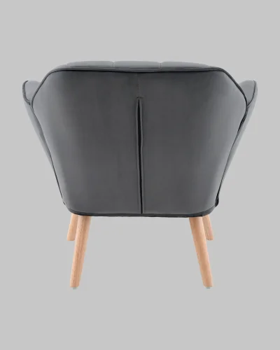 Кресло Руди серый УТ000040114 Stool Group, серый/велюр, ножки/массив гевеи/бежевый коричневый, размеры - *750****мм фото 5