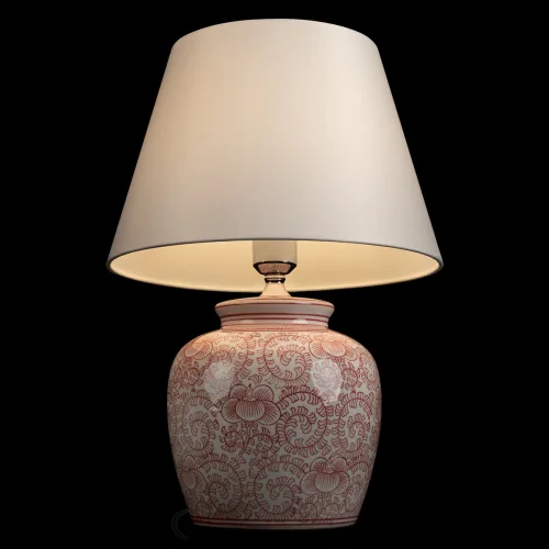 Настольная лампа Орхидея / Orchid 10491T Red LOFT IT белая на 1 лампу, основание красное керамика в стиле классический фото 3