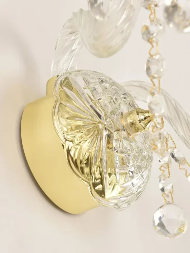 Бра 108B/2/141 G Bohemia Ivele Crystal без плафона на 2 лампы, основание золотое прозрачное в стиле классический balls фото 2