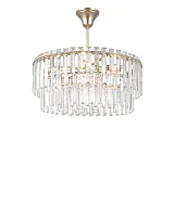 Люстра подвесная Crystal V10741-6P Moderli прозрачная на 6 ламп, основание золотое в стиле классический современный 