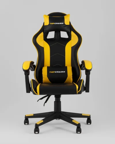 Кресло спортивное TopChairs Shadow, черно-желтый УТ000039464 Stool Group, чёрный жёлтый/экокожа, ножки/полимер/чёрный, размеры - 1170*1270***710*710 фото 7