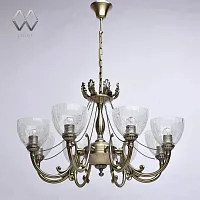 Люстра подвесная Аманда 481011608 MW-Light прозрачная на 8 ламп, основание античное бронза в стиле кантри классический 