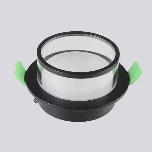 Светильник точечный CLT 061C1 BL Crystal Lux прозрачный на 1 лампу, основание чёрное в стиле современный круглый фото 2