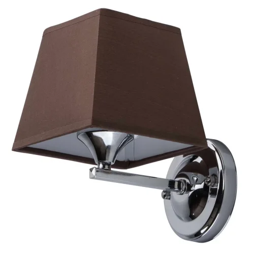 Бра Конрад 667020701 DeMarkt коричневый на 1 лампа, основание серое хром в стиле современный 