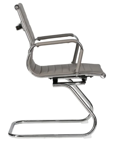Офисное кресло для посетителей 102N-LMR CODY, цвет сиденья серый Dobrin, серый/экокожа, ножки/металл/хром, размеры - ****535*600 фото 3