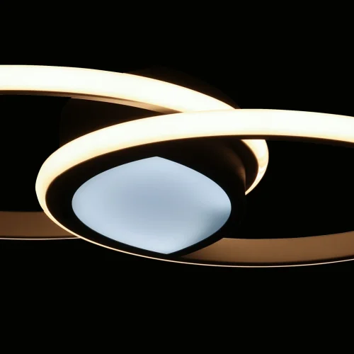Люстра потолочная LED с пультом Оскар 510012802 DeMarkt белая на 2 лампы, основание чёрное в стиле хай-тек кольца фото 10