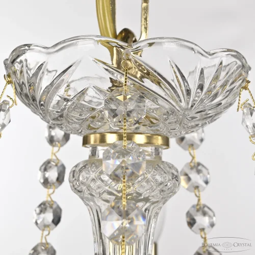 Люстра подвесная 112/5/141 G V7010 Bohemia Ivele Crystal без плафона на 5 ламп, основание прозрачное золотое в стиле классический виноград фото 2