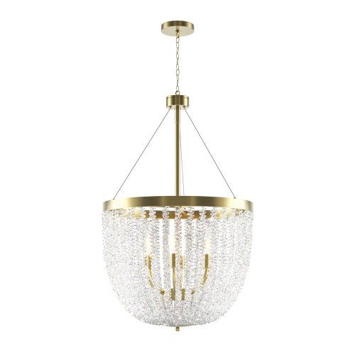 Люстра подвесная Intrigue MOD440PL-06BS Maytoni прозрачная на 6 ламп, основание латунь в стиле современный 