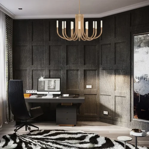 Люстра потолочная LAURA L12 193442-23 ImperiumLoft белая на 12 ламп, основание латунь в стиле современный фото 6 Люстра потолочная LAURA L12 193442-23 ImperiumLoft белая на 12 ламп, основание латунь в стиле современный фото 6